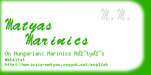 matyas marinics business card